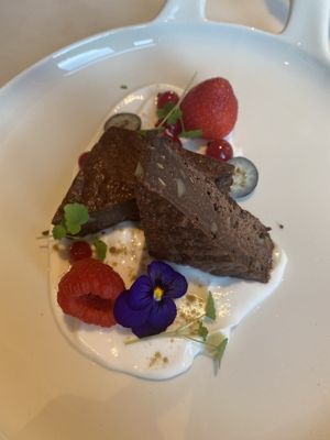 Brownie dessert at The Green Room - Cityhotel Wood in Middelburg