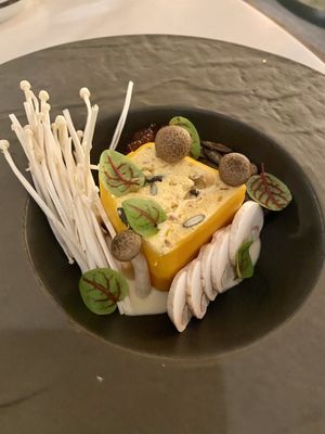 Pumpkin and mushroom terrine  at The Green Room - Cityhotel Wood in Middelburg
