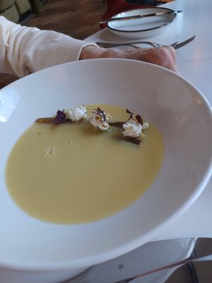 Corn soup at The Green Room - Cityhotel Wood in Middelburg