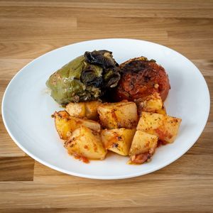 Stuffed tomatoes at Macoo Eatery in Crete