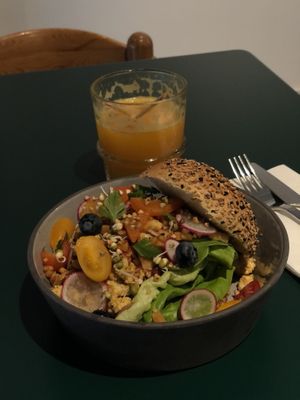 Vegan “Egg bun” made with tofu  at Circus Restaurant in Antwerpen