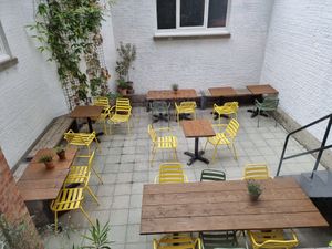 Terrace at the back at Circus Restaurant in Antwerpen