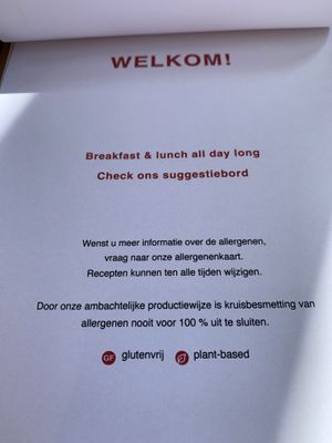 Menu  at Circus Restaurant in Antwerpen