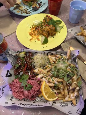 The cauliflower things on the yellow plate were fantastic!!  at HOAX in Tampere