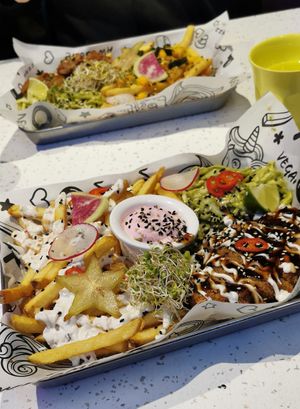 Tofukatsu and seitan kombos at HOAX in Tampere