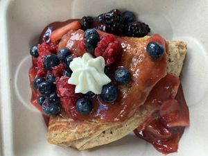 Memorial Day Pancake Wrap w/Patriotic Fruit 🇺🇸 at Emy Delights & Bites - Pop Up in Hyde Park