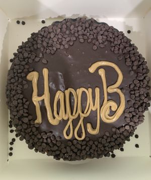 My husband’s b-day chocolate chip cookie cake!  at Emy Delights & Bites - Pop Up in Hyde Park
