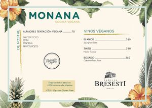 Menú actualizado at MONANA in Montevideo