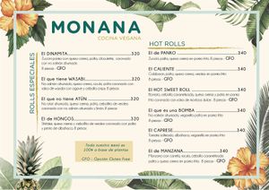 Menú actualizado at MONANA in Montevideo