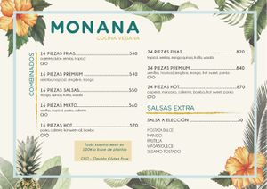 Menú  at MONANA in Montevideo