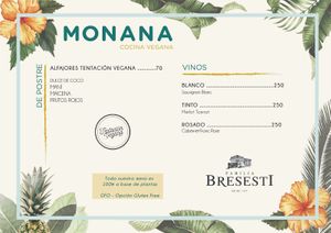 Menú  at MONANA in Montevideo