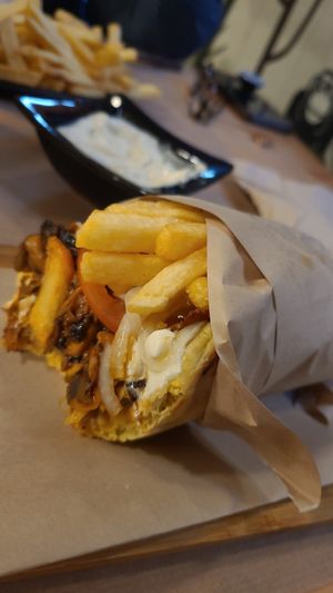 Mushroom slouvaki at The Vegan Vandal in Athens