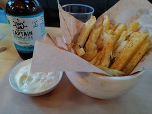Nice vegan garlic mayo at The Vegan Vandal in Athens