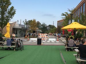 Fall outdoor seating  at On The Rise Artisan Breads in Shaker Heights