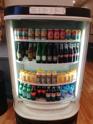 Cold drink case at Bonafide Bakeshop & Cafe in Apex