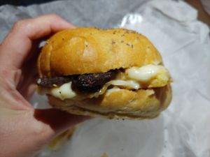 $6.00 Breakfast Just Egg Sandwich and Kaiser Bun at Bonafide Bakeshop & Cafe in Apex