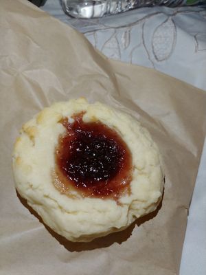 $1.25 Jam Thumbprint Cookie at Bonafide Bakeshop & Cafe in Apex