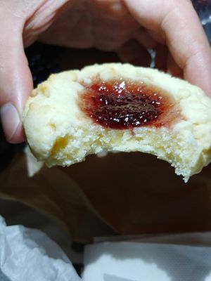 $1.25 Jam Thumbprint Cookie: Wow amazing! at Bonafide Bakeshop & Cafe in Apex