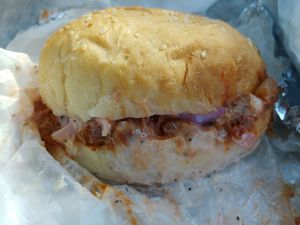 $7.25 BBQ Jackfruit Sandwich on a Sesame Bun at Bonafide Bakeshop & Cafe in Apex