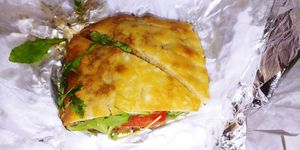 $7.25 Mediterranean Eggplant Sandwich (V) at Bonafide Bakeshop & Cafe in Apex