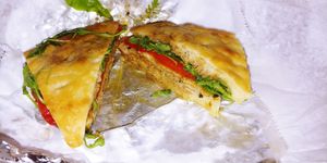 $7.25 Mediterranean Eggplant Sandwich (V) on Focaccia at Bonafide Bakeshop & Cafe in Apex