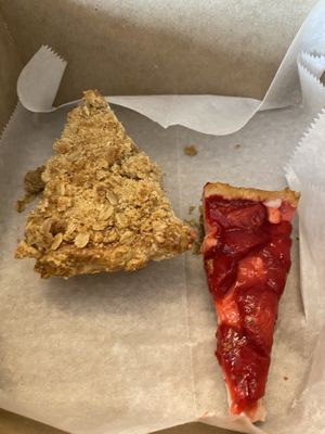 Vegan strawberry cheesecake and apple strudel pie   at Bonafide Bakeshop & Cafe in Apex
