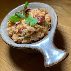 Red Beans & Rice:  From Vegan Taco Tuesday 2/13/24 (every 2nd Tuesday of the month) at 600 Kitchen and Bar in Kalamazoo