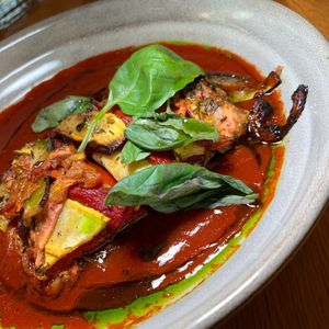 K's Ratatouille: Eggplant, Squash, Zucchini, Garlic, Herbs, Tomato Pepper Sauce at 600 Kitchen and Bar in Kalamazoo