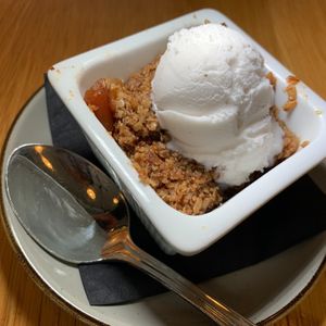 Vegan Apple Crisp: Local Apples, Crispy Oat Crumble, Vegan Ice Cream at 600 Kitchen and Bar in Kalamazoo