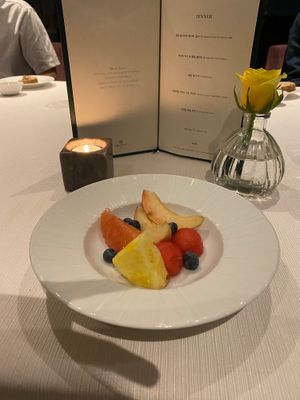 Fruit platter at Top Cloud 52 in Seoul