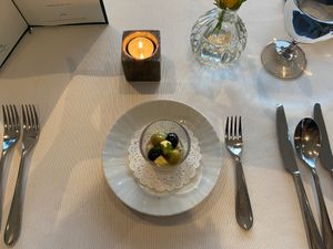 Black and green olive salsa at Top Cloud 52 in Seoul