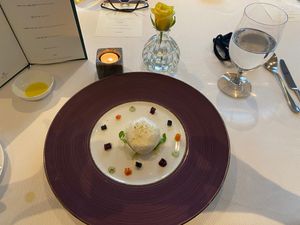 Burrata and fennel salad at Top Cloud 52 in Seoul