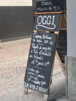 The daily specials.  at Caffè Bartolomeo in Locarno