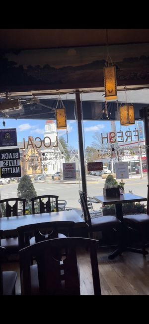 From inside in  at Organic Garden Cafe in Beverly