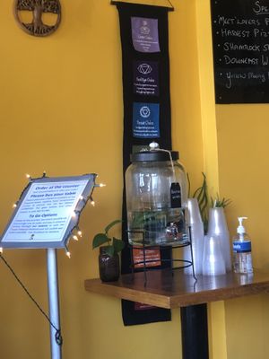 Free water   at Organic Garden Cafe in Beverly