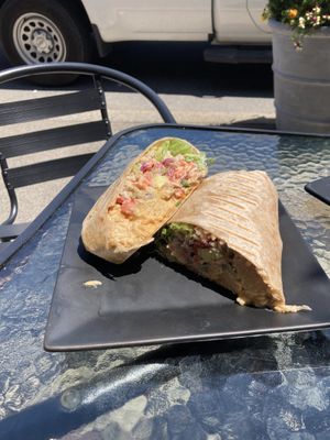 grilled buffalo tempeh wrap  at Organic Garden Cafe in Beverly