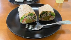 Mediterranean Wrap at Organic Garden Cafe in Beverly