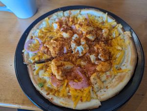 Buffalo Bacon Pizza- 5/5!! Delicious   at Organic Garden Cafe in Beverly