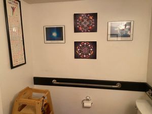 Bathroom decor  at Organic Garden Cafe in Beverly