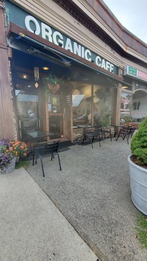 outside at Organic Garden Cafe in Beverly