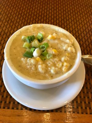 Corn Chowder at Organic Garden Cafe in Beverly