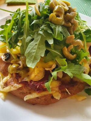 Pizzeta - huge, delicious and cheap (20kn) at Simple Bake in Zagreb