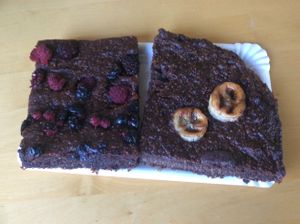 Banana and chocolate and Fruits of forest and chocolate brownies at Simple Bake in Zagreb