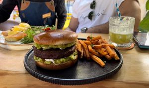 Vegan burger at Jam Limassol in Limassol