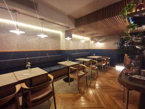 Interior @Jam with lots of wood and relaxed atmosphere at Jam Limassol in Limassol