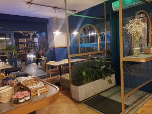 There is also a sofa corner right opposite the bar at Jam Limassol in Limassol