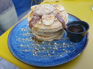 Choco-Tahini Pancakes at Jam Limassol in Limassol