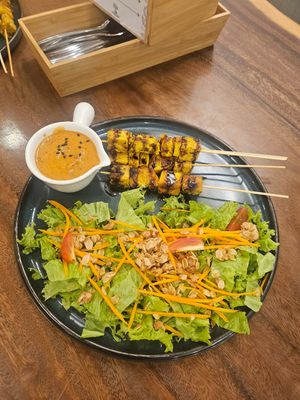 Tempeh satay ~ 11/11/23 at LN Fortunate Coffee - Orchard Batam in 