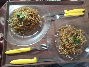 Macarrão a italiana original, molho a base de tomates e temperos at Pinhal Natural in Balneario Pinhal