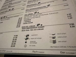 menu at Boo - Messeplatz in Basel